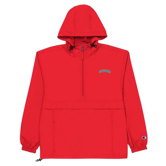 PokeGang x Champion Red Half Zip Kangaroo Pocket Rain Resistant Hood Jacket - Picture 1 of 1